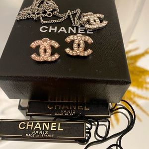 Chanel necklace and stud earring set